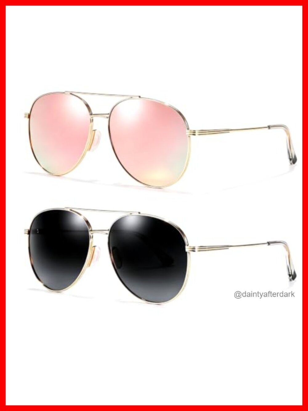 Aviator Sunglasses Polarized Tangle Free Metal Frame UV Protection